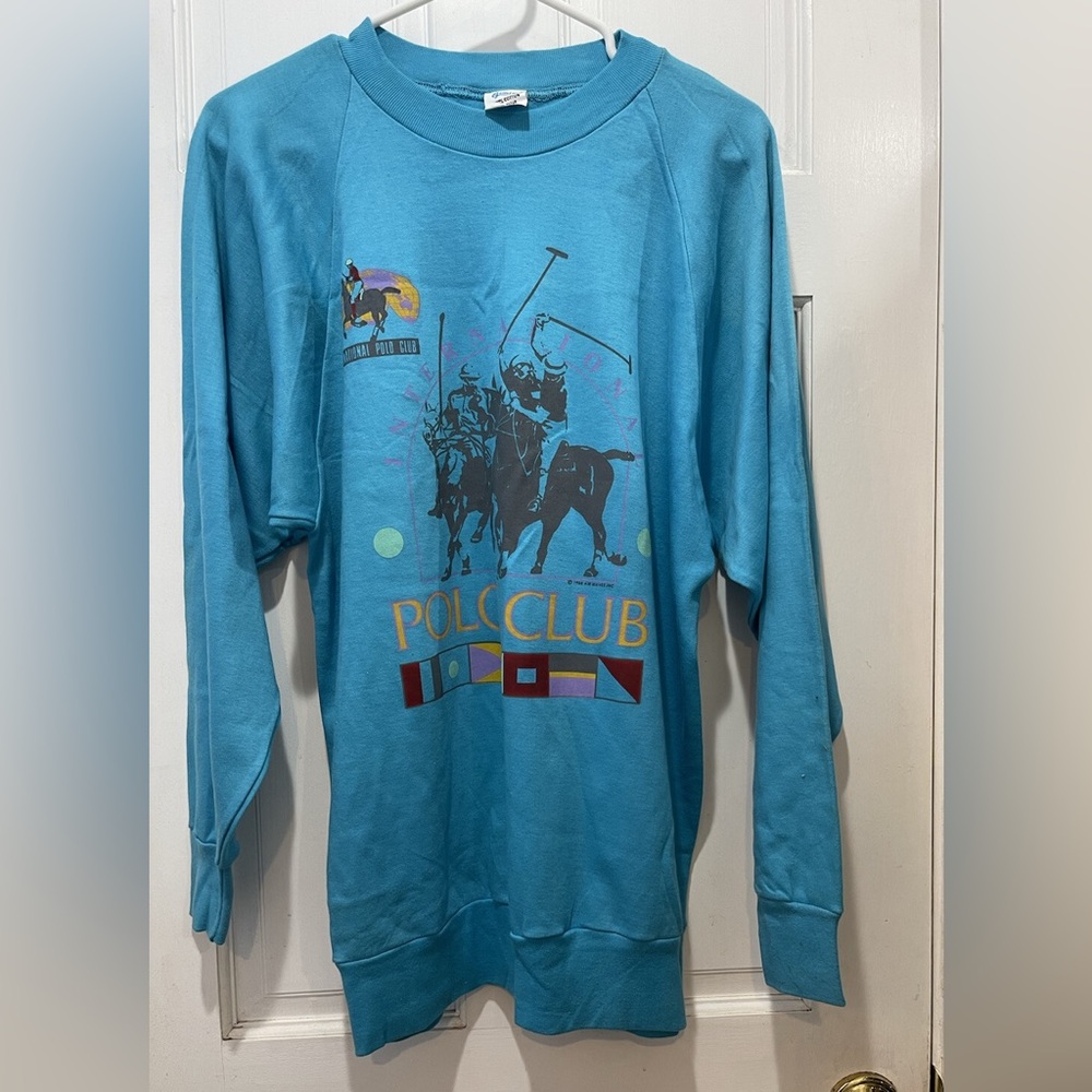 Gemrock 1980s International Polo Club Lightweight Sweatshirt Size XL